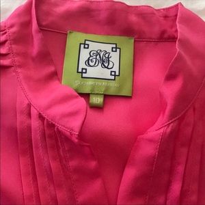 Size 10 Elizabeth McKay Pink Silk Button-Down